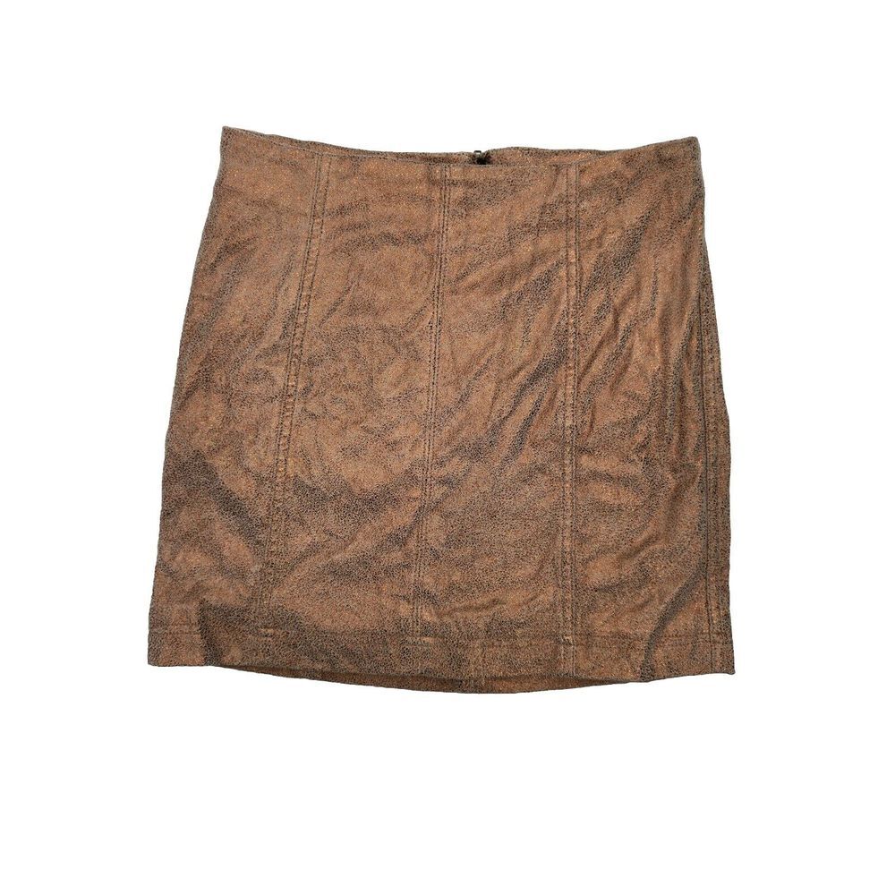 Free People Femme Metallic Faux Suede Rose Gold Mini‎ Skirt Size 4